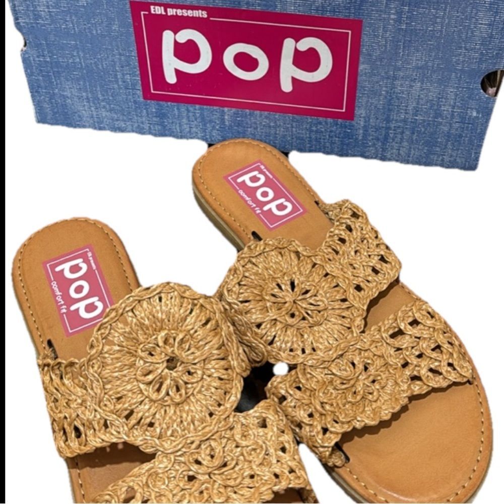 POP TERRACOTTA COLOR SLIDE SANDALS SEA SHORE COLLECTION WOMENS NEW IN BOX